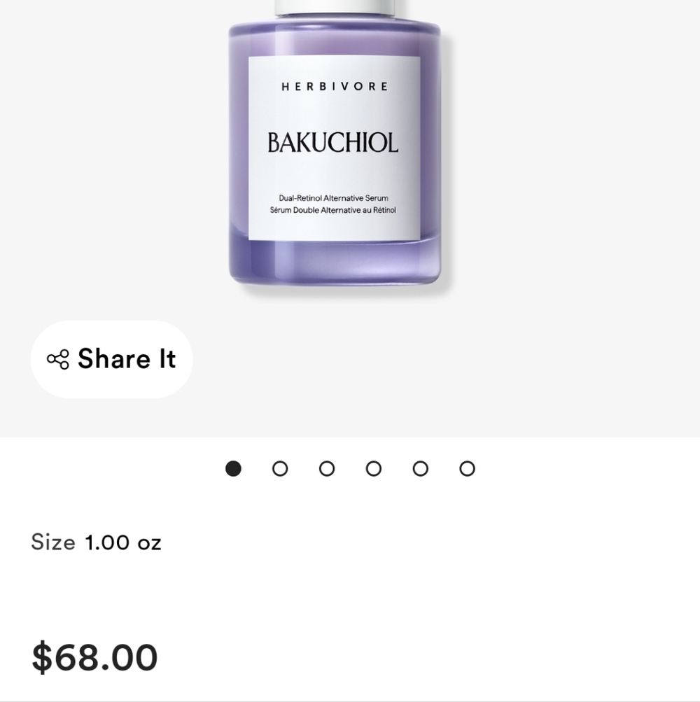 NIB HERBIVORE BAKUCHIOL DUAL RETINOL ALTERNATIVE SERUM - Picture 3 of 14